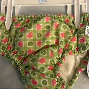 i play. Floral Checkered Swim Diaper